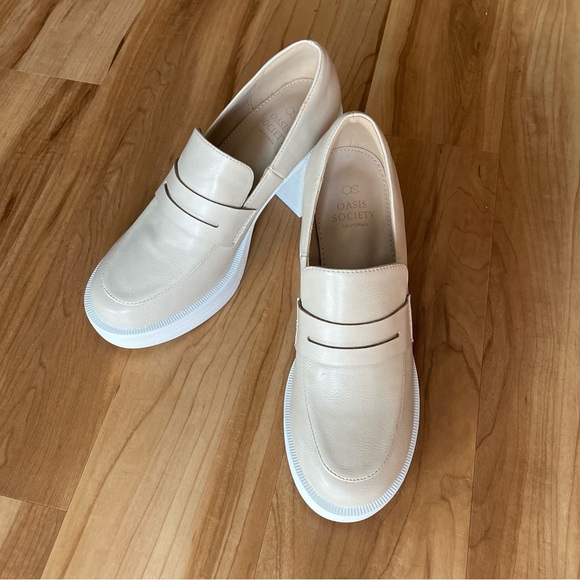 OASIS SOCIETY Chunky Beige Platform Loafer 7 - Picture 2 of 12